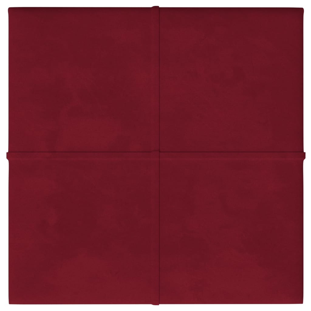 Wandpaneele 12 Stk. Weinrot 30x30 cm Samt 1,08 m²
