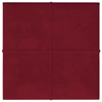 Thumbnail for Wandpaneele 12 Stk. Weinrot 30x30 cm Samt 1,08 m²