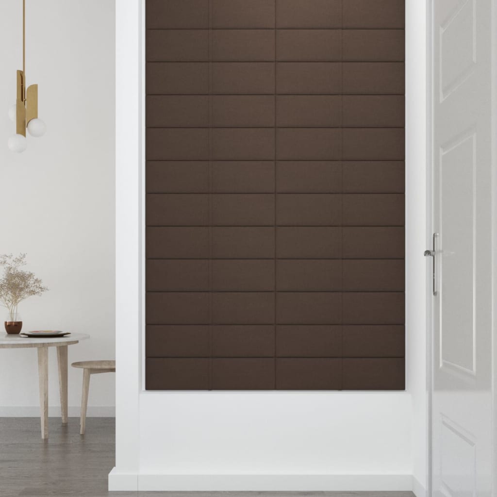 Wandpaneele 12 Stk. Taupe 60x15 cm Stoff 1,08 m²