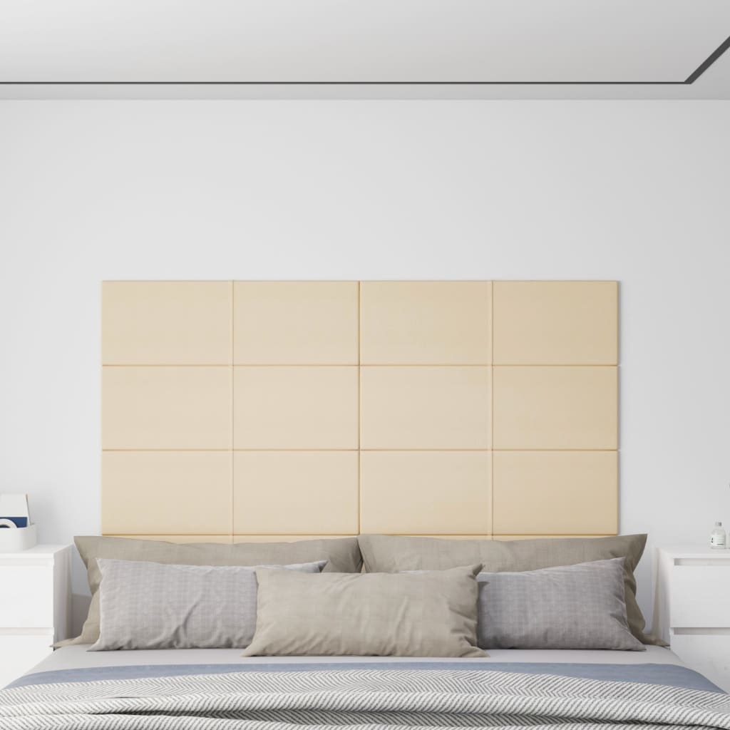 Wandpaneele 12 Stk. Creme 90x30 cm Stoff 3,24 m²