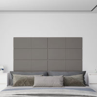 Thumbnail for Wandpaneele 12 Stk. Hellgrau 90x30 cm Stoff 3,24 m²