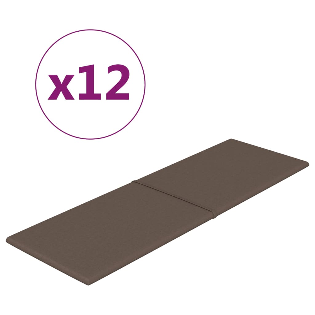 Wandpaneele 12 Stk. Taupe 90x30 cm Stoff 3,24 m²