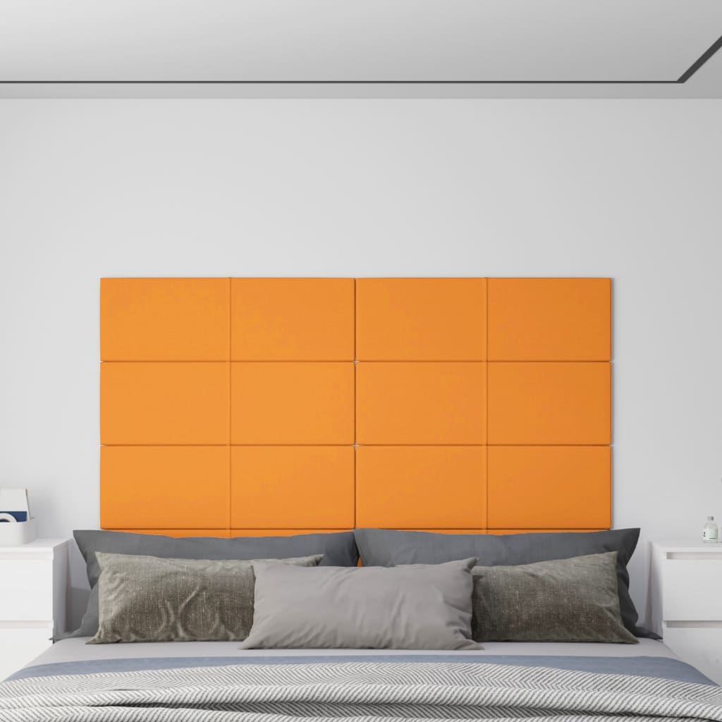 Wandpaneele 12 Stk. Gelb 90x30 cm Stoff 3,24 m²