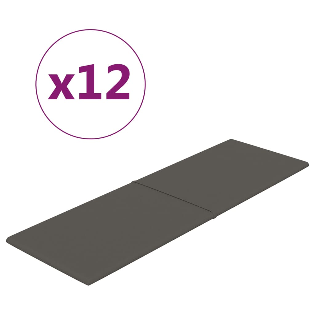 Wandpaneele 12 Stk. Dunkelgrau 90x30 cm Samt 3,24 m²