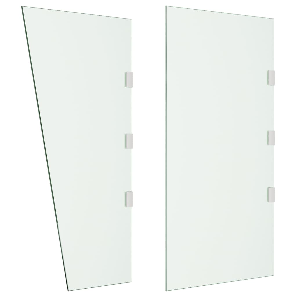 2-tlg. Vordach-Set Transparent Hartglas