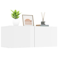 Thumbnail for TV-Schränke 2 Stk. Hochglanz-Weiß 80x30x30 cm Holzwerkstoff