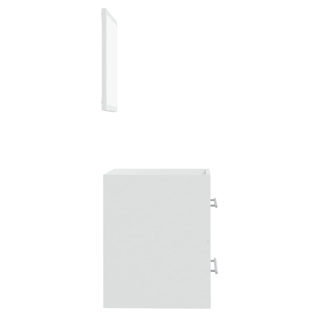 Badschrank mit Spiegel Weiß 41x38,5x48 cm