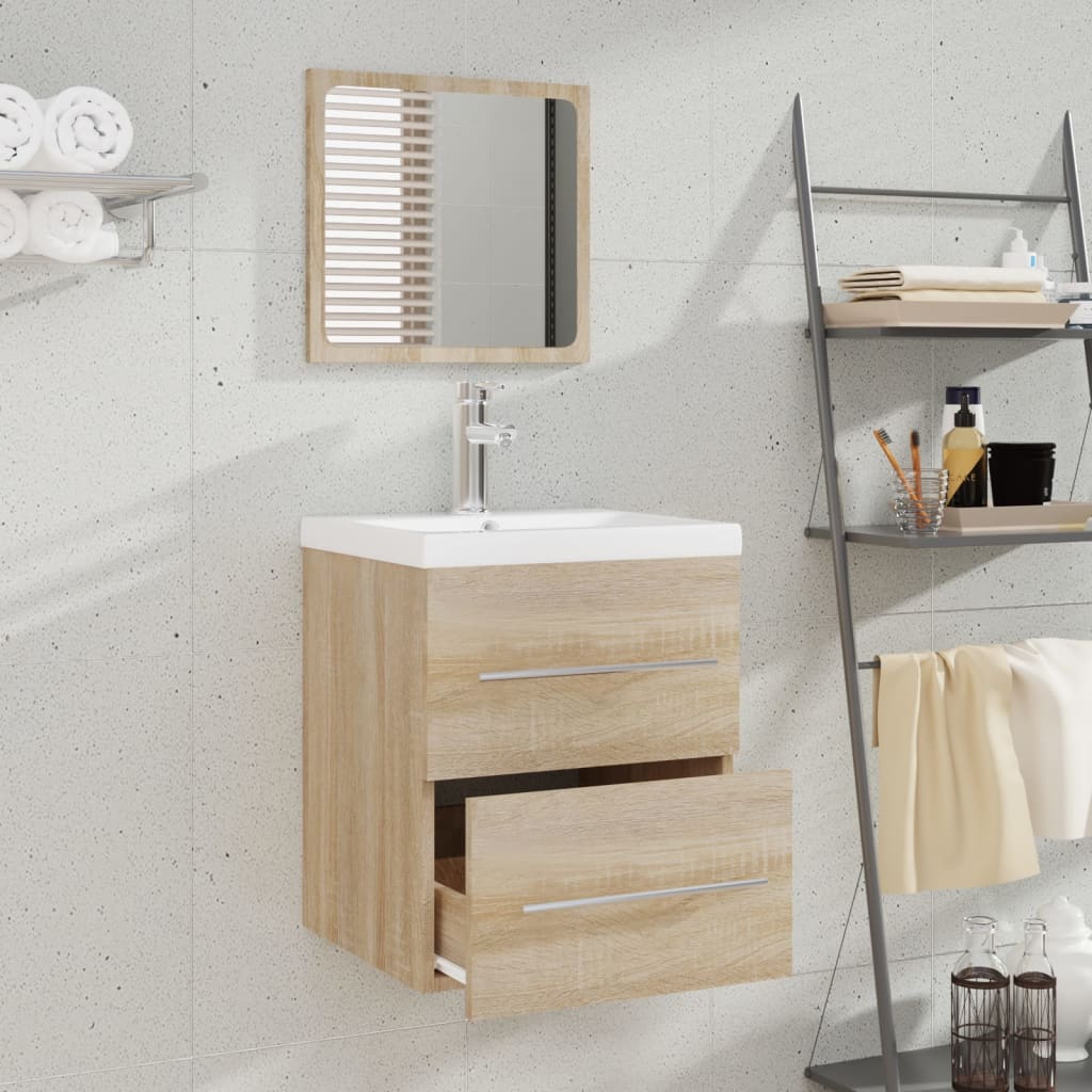 Badschrank mit Spiegel Sonoma-Eiche 41x38,5x48 cm