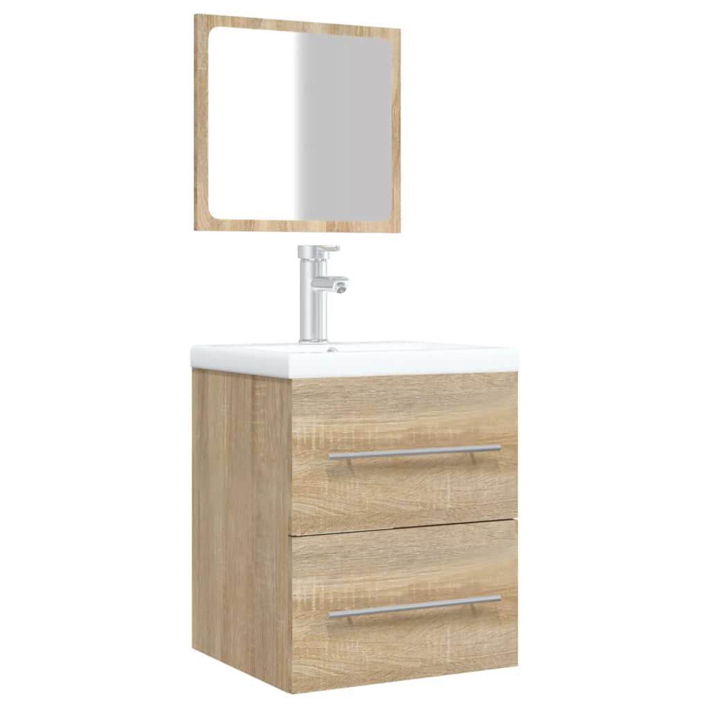 Badschrank mit Spiegel Sonoma-Eiche 41x38,5x48 cm