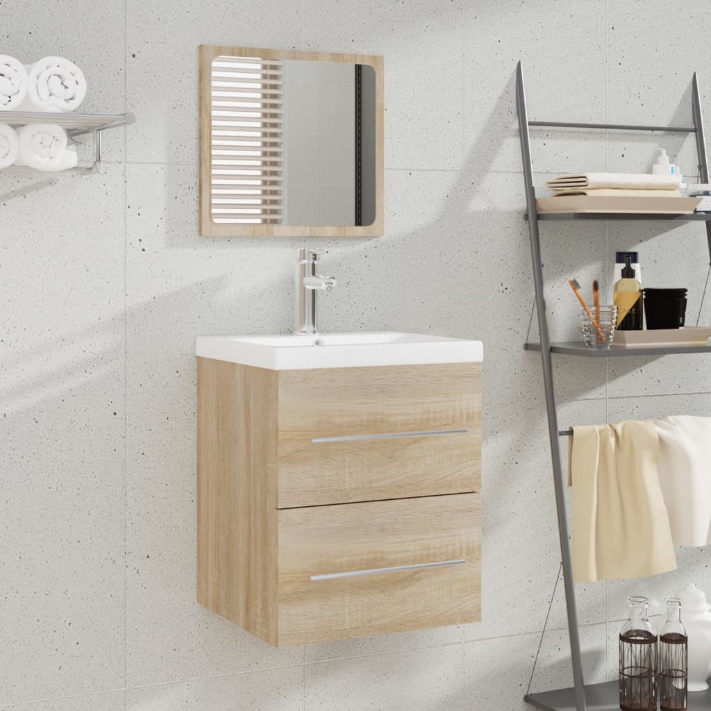 Badschrank mit Spiegel Sonoma-Eiche 41x38,5x48 cm