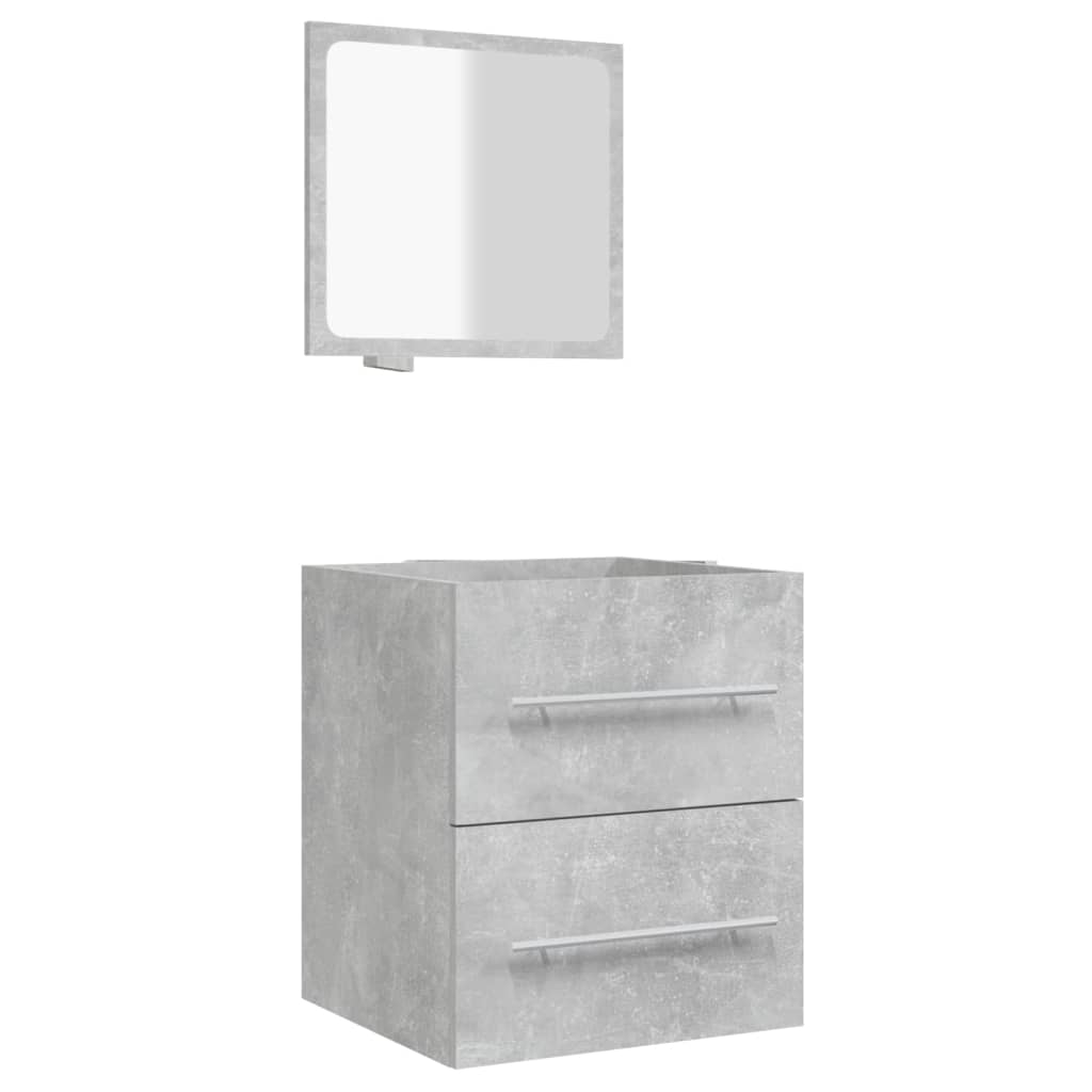 Badschrank mit Spiegel Betongrau 41x38,5x48 cm