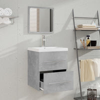 Thumbnail for Badschrank mit Spiegel Betongrau 41x38,5x48 cm