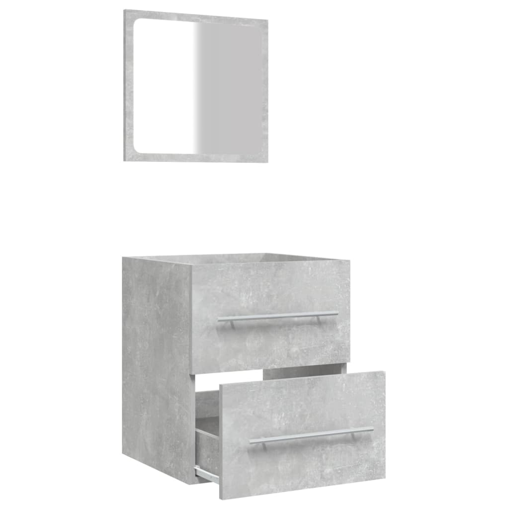 Badschrank mit Spiegel Betongrau 41x38,5x48 cm