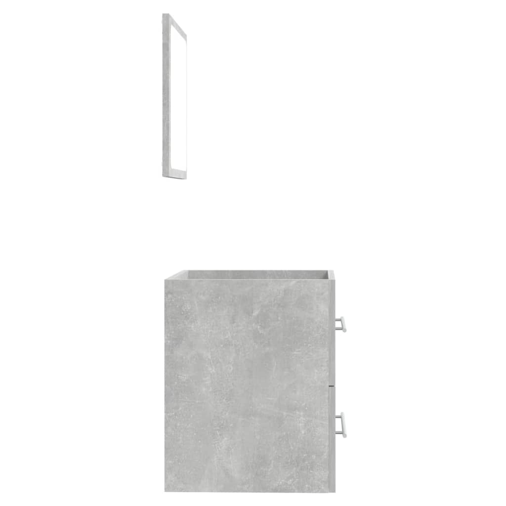 Badschrank mit Spiegel Betongrau 41x38,5x48 cm