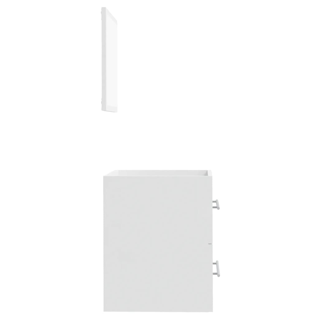 Badschrank mit Spiegel Hochglanz-Weiß 41x38,5x48 cm