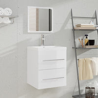 Thumbnail for Badschrank mit Spiegel Hochglanz-Weiß 41x38,5x48 cm