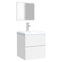 Thumbnail for Badschrank mit Spiegel Weiß Holzwerkstoff