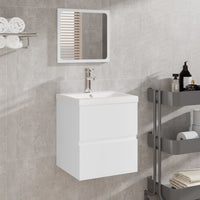 Thumbnail for Badschrank mit Spiegel Weiß Holzwerkstoff