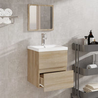 Thumbnail for Badschrank mit Spiegel Sonoma-Eiche Holzwerkstoff