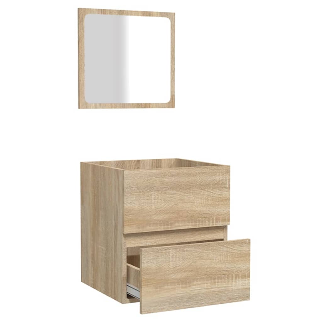 Badschrank mit Spiegel Sonoma-Eiche Holzwerkstoff