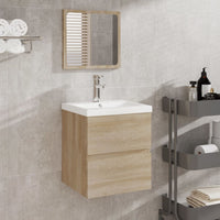 Thumbnail for Badschrank mit Spiegel Sonoma-Eiche Holzwerkstoff