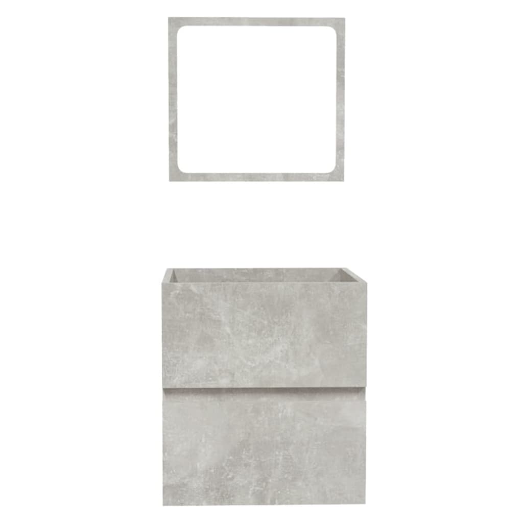 Badschrank mit Spiegel Betongrau Holzwerkstoff