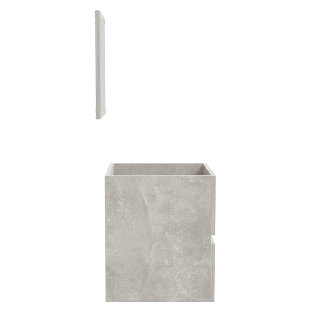 Badschrank mit Spiegel Betongrau Holzwerkstoff