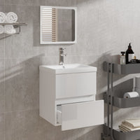 Thumbnail for Badschrank mit Spiegel Hochglanz-Weiß Holzwerkstoff