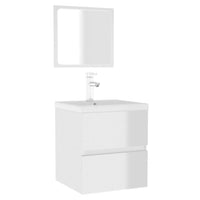 Thumbnail for Badschrank mit Spiegel Hochglanz-Weiß Holzwerkstoff