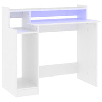 Thumbnail for Schreibtisch mit LEDs Weiß 97x45x90 cm Holzwerkstoff
