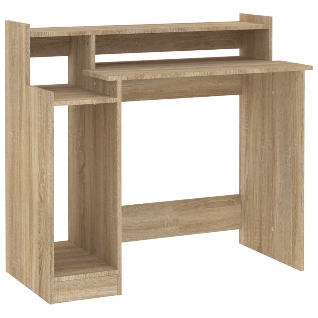 Schreibtisch mit LEDs Sonoma-Eiche 97x90x45 cm Holzwerkstoff