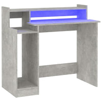 Thumbnail for Schreibtisch mit LEDs Betongrau 97x45x90 cm Holzwerkstoff
