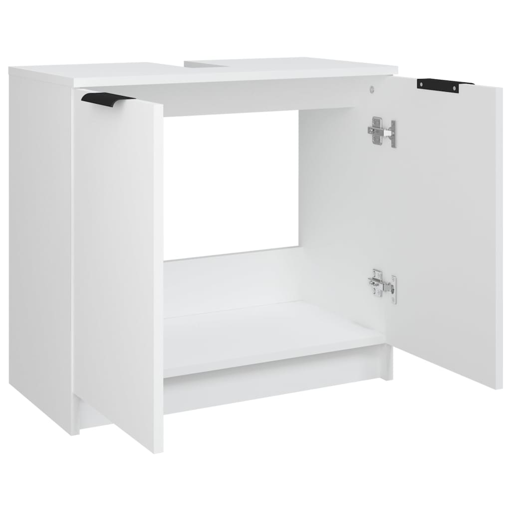 Badezimmerschrank Weiß 64,5x33,5x59 cm Holzwerkstoff