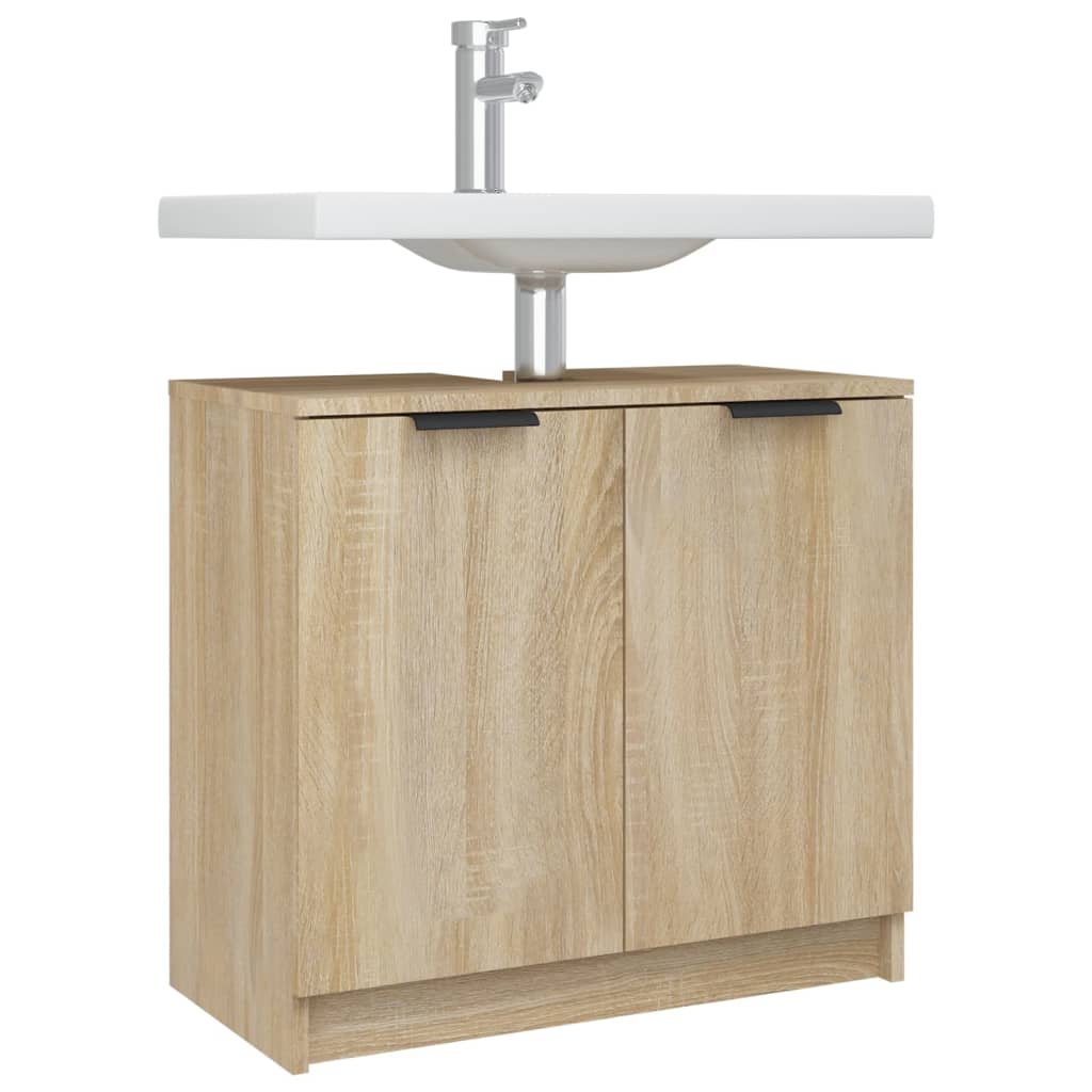 Badezimmerschrank Sonoma-Eiche 64,5x33,5x59 cm Holzwerkstoff