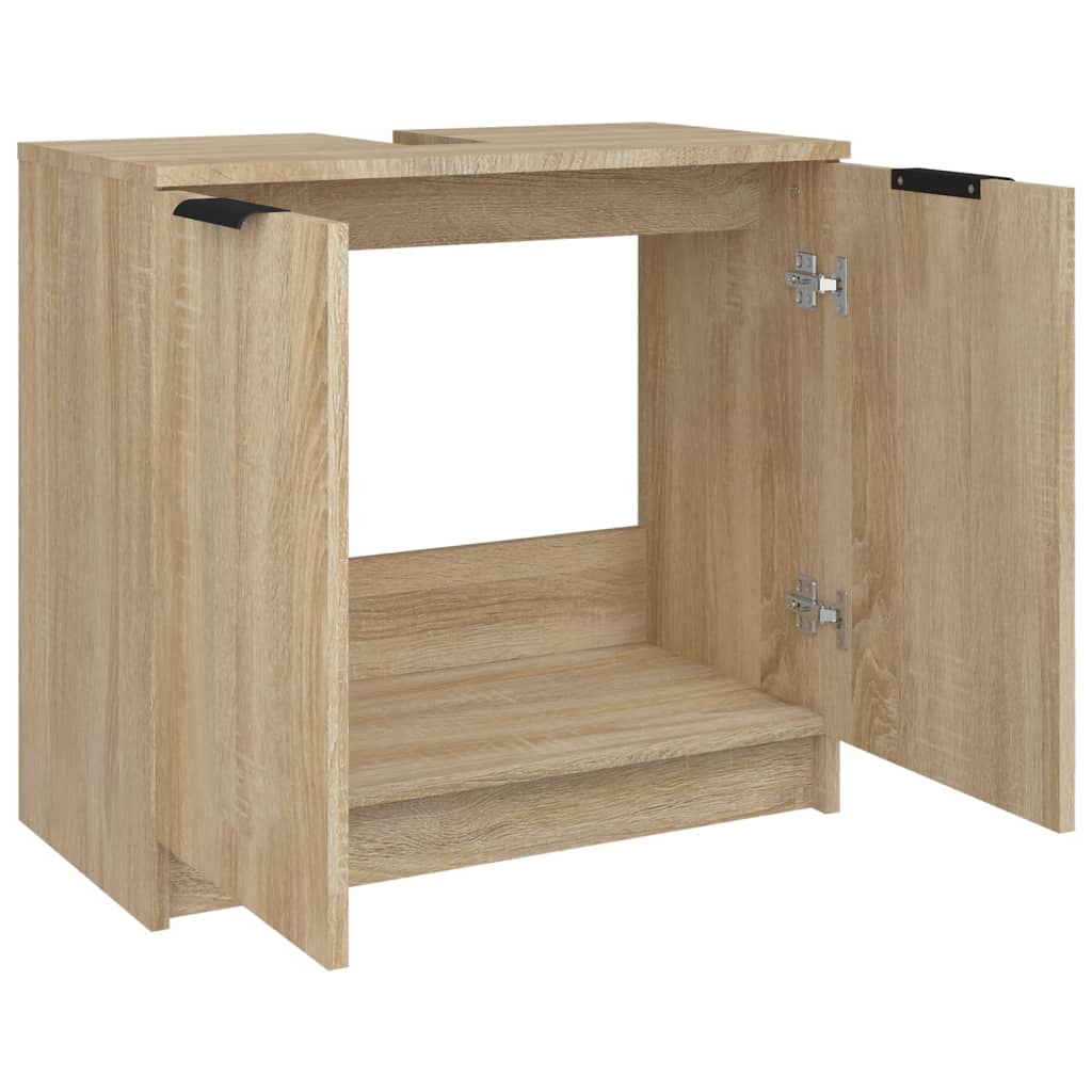 Badezimmerschrank Sonoma-Eiche 64,5x33,5x59 cm Holzwerkstoff