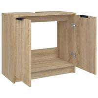 Thumbnail for Badezimmerschrank Sonoma-Eiche 64,5x33,5x59 cm Holzwerkstoff