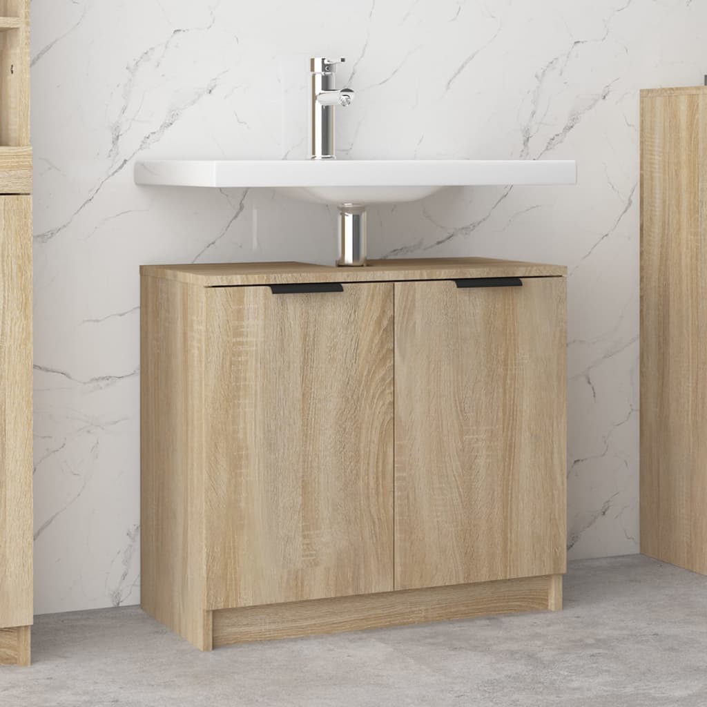 Badezimmerschrank Sonoma-Eiche 64,5x33,5x59 cm Holzwerkstoff