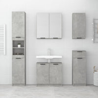 Thumbnail for Badezimmerschrank Betongrau 64,5x33,5x59 cm Holzwerkstoff