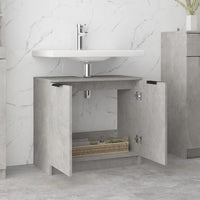 Thumbnail for Badezimmerschrank Betongrau 64,5x33,5x59 cm Holzwerkstoff