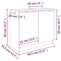Thumbnail for Badezimmerschrank Betongrau 64,5x33,5x59 cm Holzwerkstoff