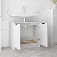 Thumbnail for Badschrank Hochglanz-Weiß 64,5x33,5x59 cm Holzwerkstoff