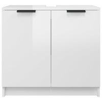 Thumbnail for Badschrank Hochglanz-Weiß 64,5x33,5x59 cm Holzwerkstoff