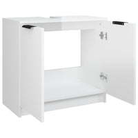 Thumbnail for Badschrank Hochglanz-Weiß 64,5x33,5x59 cm Holzwerkstoff