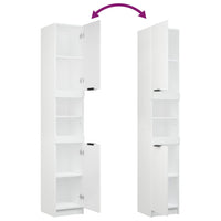 Thumbnail for Badschrank Weiß 32x34x188,5 cm Holzwerkstoff