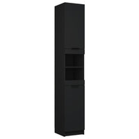 Thumbnail for Badschrank Schwarz 32x34x188,5 cm Holzwerkstoff
