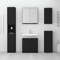 Thumbnail for Badschrank Schwarz 32x34x188,5 cm Holzwerkstoff