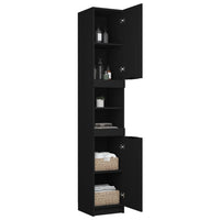 Thumbnail for Badschrank Schwarz 32x34x188,5 cm Holzwerkstoff