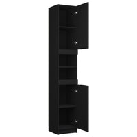 Thumbnail for Badschrank Schwarz 32x34x188,5 cm Holzwerkstoff