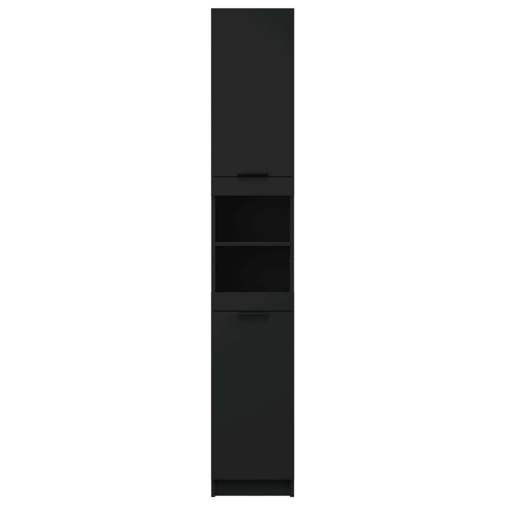Badschrank Schwarz 32x34x188,5 cm Holzwerkstoff