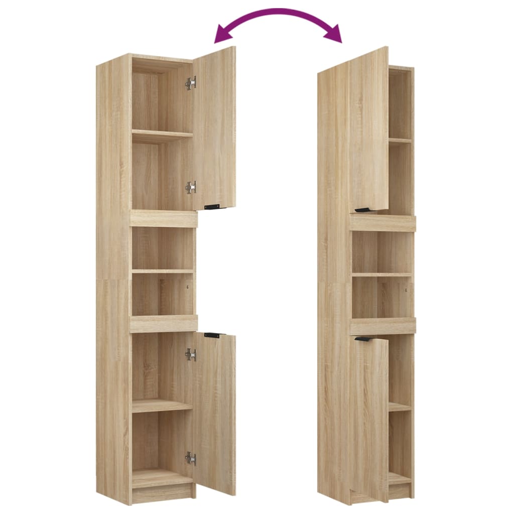 Badschrank Sonoma-Eiche 32x34x188,5 cm Holzwerkstoff